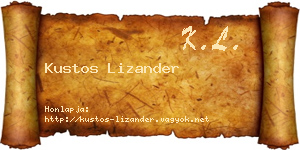 Kustos Lizander névjegykártya